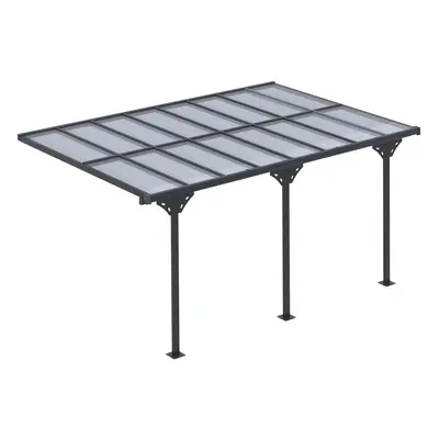 Outsunny Outdoor Patio Gazebo Pergola, Aluminum Post, 4.35 x m PC Roof