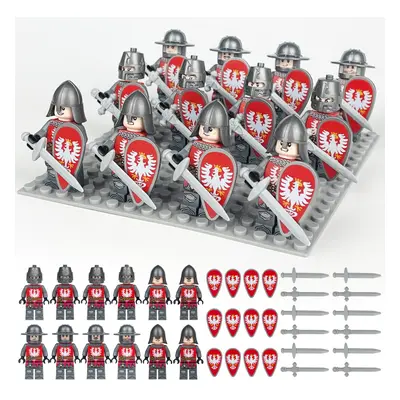 (12PCS Medieval Knights-D) 84PCS Medieval Knights Military dragon soldiers building blocks of an