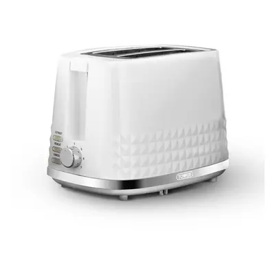 Tower T20082WHT Solitaire Slice Toaster Black Chrome Accents, 850W, White