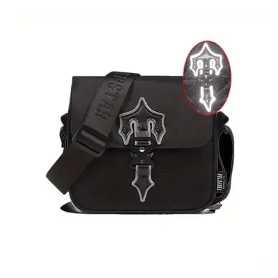 Reflective T Crossbody Bag Trap Star Style Messenger Bag Buckle Decor Flap Shoulder Bag