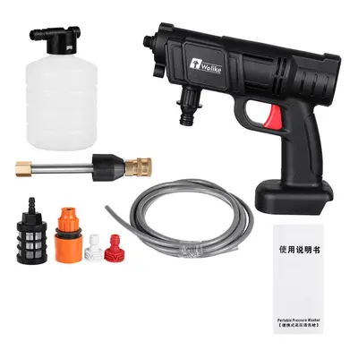 (UK Plug, One Battery) 2000W 90Bar 22000mAh Cordless High Pressure Car Washer Spray Water Pump P