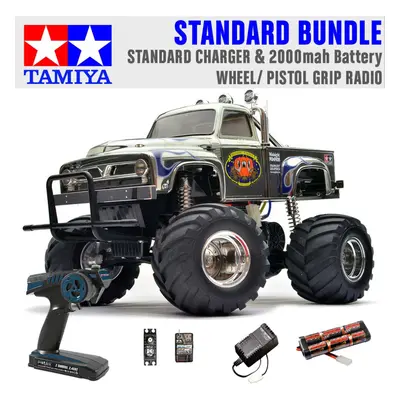 TAMIYA RC Midnight Pumpkin Monster Truck 1:12 Standard Wheel Radio Bundle