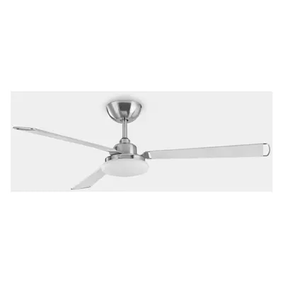 LEDS C4 Calima Blade 126cm Ceiling Fan with LED Light Satin Nickel, White