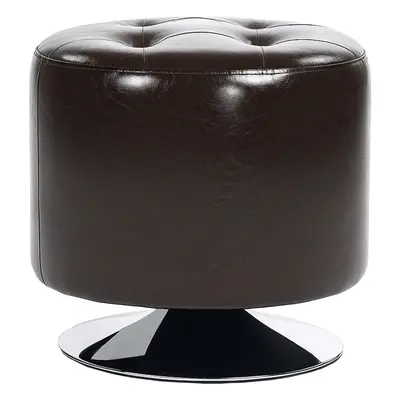 HOMCOM Swivel Foot Stool PU Footstool with Thick Padding Brown