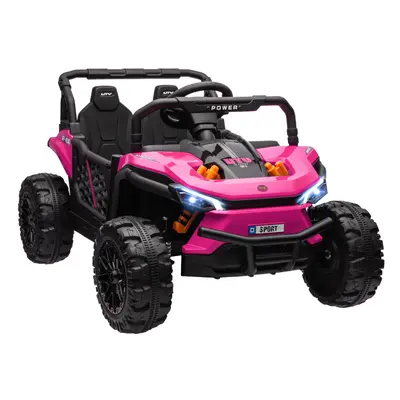 AIYAPLAY Kids Ride on Car, 12V Electric Truck w/ Horn, Lights, USB, Pink