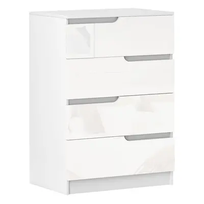 HOMCOM Drawer Chest of Drawers for Bedroom, x x 85cm, White