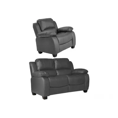 Valerie Grey Leather 2+1 Seater Sofa Set