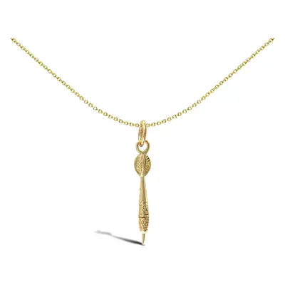 Jewelco London Men's Solid 9ct Yellow Gold Dart Charm Pendant - JPD097