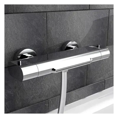 EISL Thermostatic Bath Mixer Chrome Bathroom Overhead Shower Head Taps Set