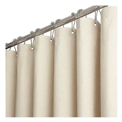 180 X 240cm Extra Long Fabric Shower Curtain, Linen Textured Heavy Duty Fabric Shower Curtain Se