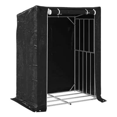 (150 x x cm) vidaxL Firewood Rack with Rain Cover 100.5x100.5x110.5 cm Galvanised Steel