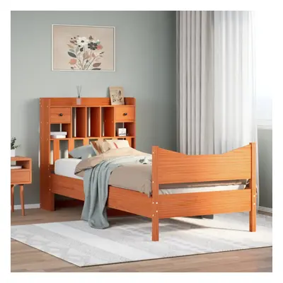 vidaXL Bed Frame without Mattress Wax Brown 90x190 cm Single Solid Wood Pine