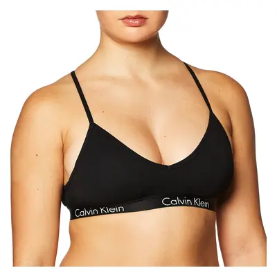 Calvin Klein Women's Motive Cotton Lightly Lined Bralette Black Medi