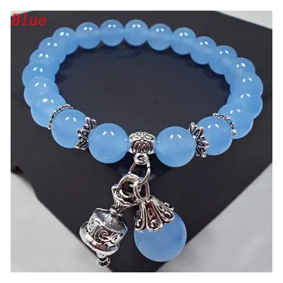 Natural Stone Chalcedony Beads Bracelets & Bangles Jade Crystal Crown