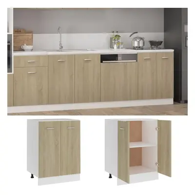 vidaXL Kitchen Cabinet Sonoma Oak Chipboard Cupboard Sideboard Storage Cabinet