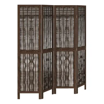 (40 x cm/ piece) vidaXL Room Divider Panel Room Privacy Screen Dark Brown Solid Wood Paulownia