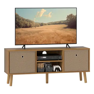 HOMCOM Modern TV Cabinet Stand w/ Shelves & Drawers, Bedroom Brown