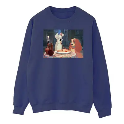 (L, Navy Blue) Disney Mens Lady And The Tramp Spaghetti Photo Sweatshirt