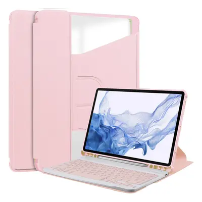 (Pink (Keyboard + Case), Tab S9 FE inch) Applicable Samsung TAB S9 Plus Pen Slot Tablet Case S9 