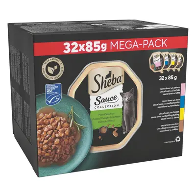 SHEBA Sauce Lover Cat Food Trays Mixed Collection x g