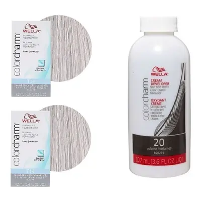 (2pk Pale Ash Blonde With Cream Developer -106ml) Wella Blonde Colour Charm | Permanent Liquid H