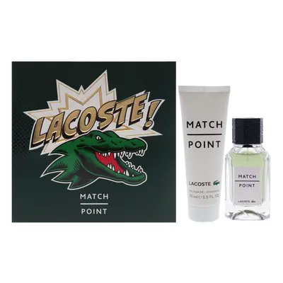 Match Point by Lacoste for Men - Pc Gift Set 1.6oz EDT Spray, 2.5oz Shower Gel