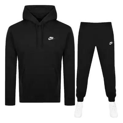 (Medium) Nike Club Hooded Black Tracksuit