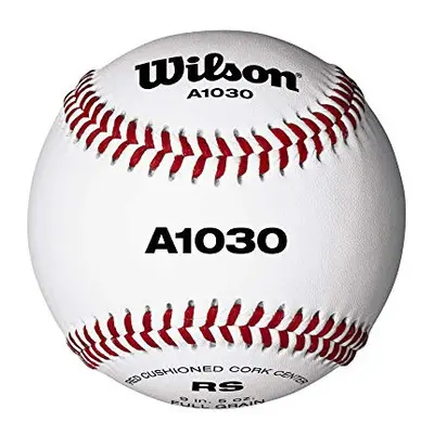 Baseball for Teenagers and Adults, Leather, A1030, White with Red Seams, WTA1030B