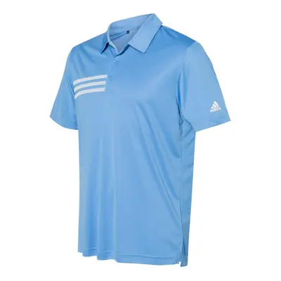 adidas Mens 3-Stripes Chest Sport Shirt (A324) - Lucky Blue Large