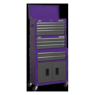 Topchest, Mid-Box & Rollcab Drawer Stack - Purple