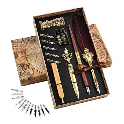 Hethrone Calligraphy Pens - Caligraphy Beginners Set Feather Pen Quill Pen and Ink Set