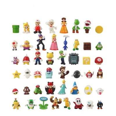 48Pcs Super Mario Bros Action Figures Cartoon Model Toys Kids Fan Gift Decor