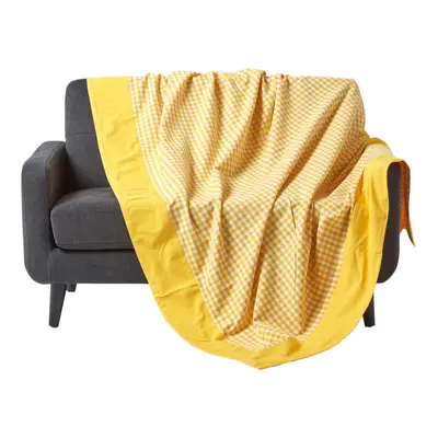 (Yellow, x cm) Cotton Gingham Check Throw