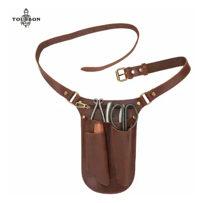 Tourbon Leather Gardener Carry Pouch Florists Tool Belt Bag Gardener Holster Carpenter Holster P