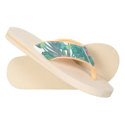 (8 UK, Beige/Green) Animal Womens/Ladies Swish Floral Recycled Flip Flops