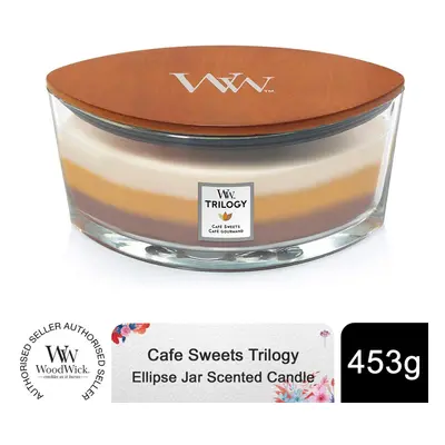 Woodwick Trilogy Ellipse Jar Scented Candle - Cafe Sweets, 453g