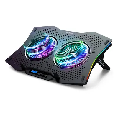 RGB Laptop Cooler,LED Display,7-Height Levels,10 Lighting Modes,Gaming Laptop Cooling Pad,6-Spee