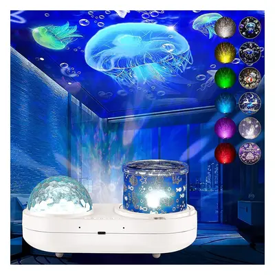 Ocean Light Projector For Bedroom, Degree Rotating Night Lights Projector Colors Double-layer St