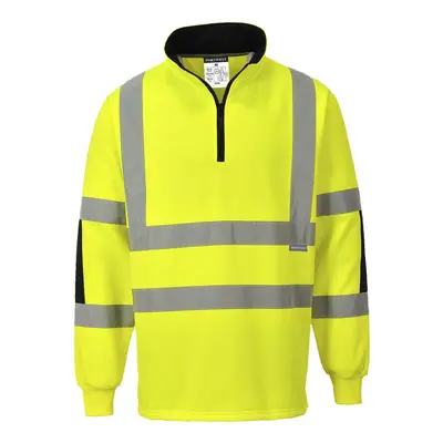 (M, Yellow) Portwest Mens Xenon Hi-Vis Rugby Shirt