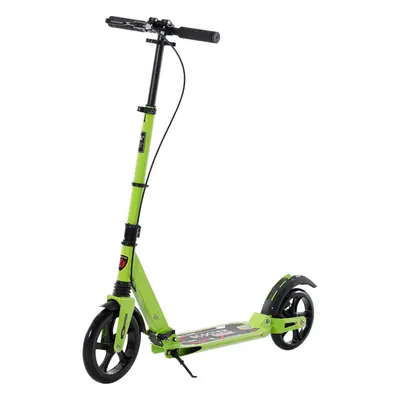 HOMCOM Teens Adult Kick Scooter Fold Adjust 14+ w/ Dual Brake System Green