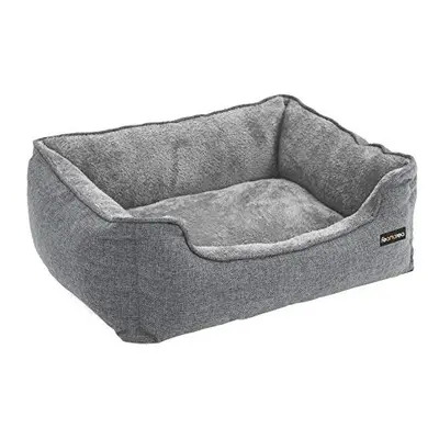 FEANDREA Washable Dog Bed, Removable Cover, Cuddly Dog Sofa, Grey PGW12GG