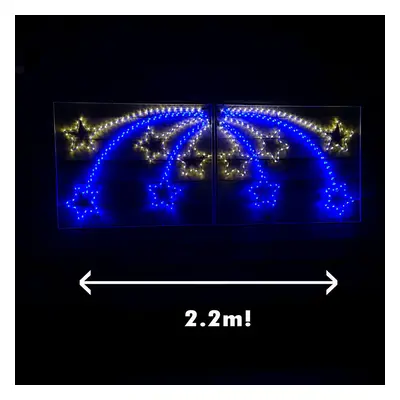 2.2m LED Shooting Star Rope Light Christmas Silhouette Decoration in Blue and White