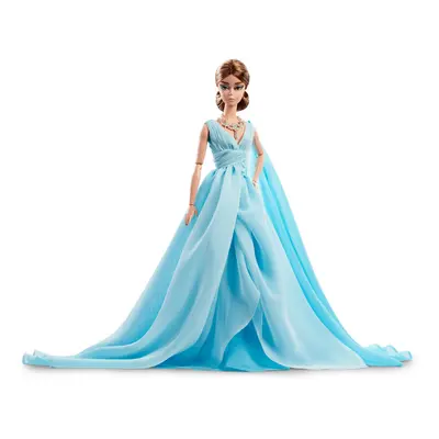 Barbie Fashion Model Collection Blue Chiffon Ball Gown Doll