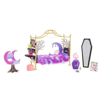 Monster High Playset Clawdeen Wolf Bedroom with Doll House Furniture & Toy Accessories Like Spoo