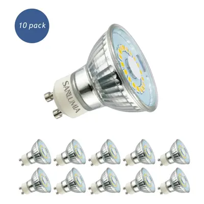 10 X Sanlumia 5W GU10 LED Super Bright Spotlight Bulb 450lm Degree Beam Angle Non Dimmable 50W H