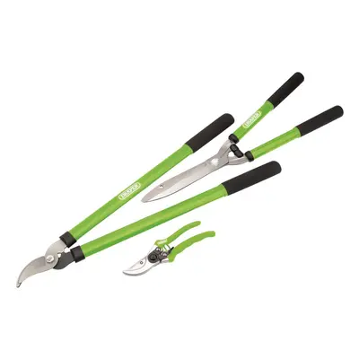 3 Piece Gardening Set - Lopper Shears and Secateur Set - Garden Tools, Green