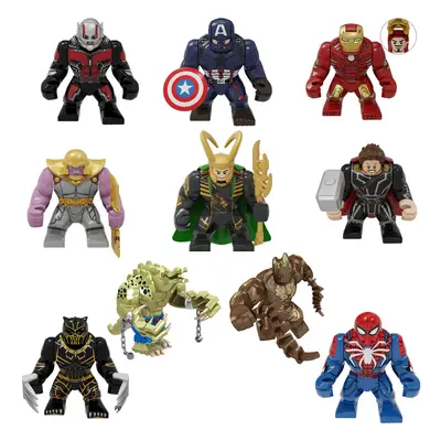 10PCS Super Hero Hulk Thor Loki Big Large Toy Action Mini Figures Fits Lego