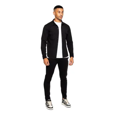 (X-Large, Black) Enzo Mens Overshirt Tracksuit Set