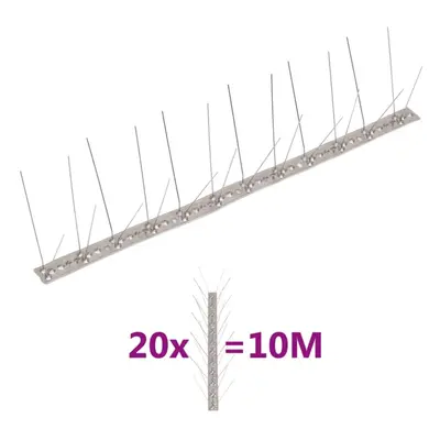 vidaXL 4-row Stainless Steel Bird and Pigeon Spikes Set of 10 m Bird Spike