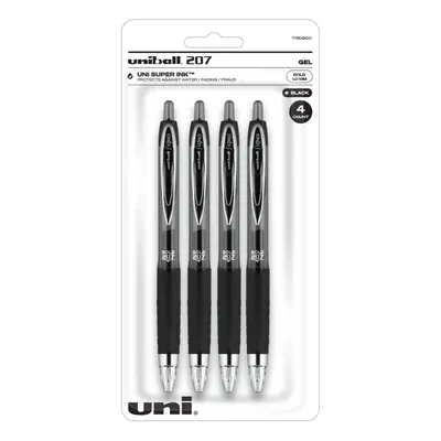 uni-ball Retractable Fraud Prevention Gel Pens Bold Point 1.0 mm Translucent Black Barrels Black